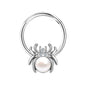 16g Spider Nose Ring White Pearl Septum Ring Piercing Jewelry