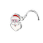 20g Santa Claus Corkscrew Nose Rings Studs Christmas Stainless Steel Nose Stud Piercing