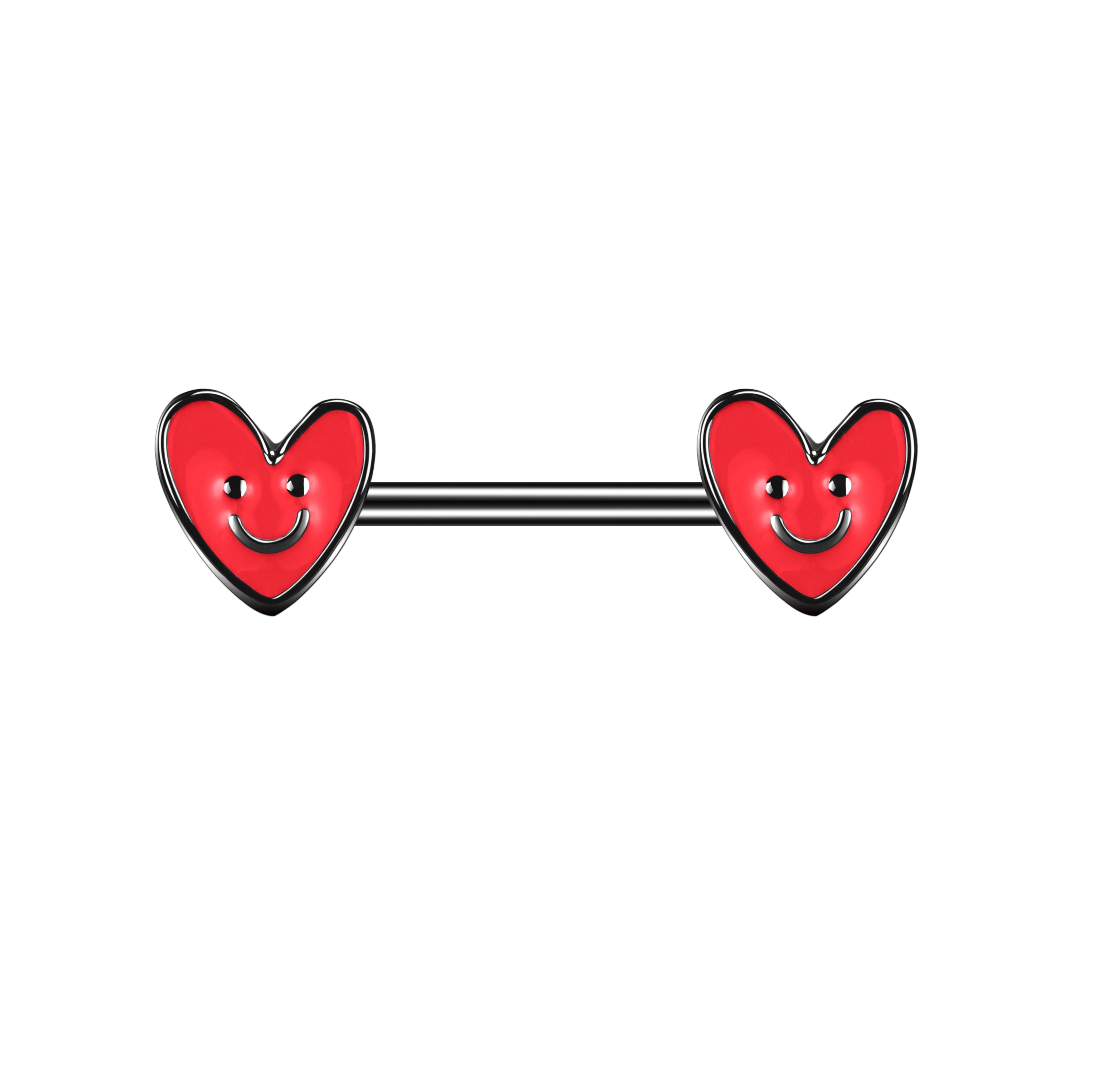 2Pcs 14G Heart Nipple Rings Smiling Face Nipple Piercing Barbell Jewelry