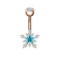 14G Snowflake Belly Navel Rings Blue Zircon Belly Button Rings