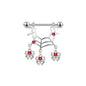 2Pcs 14G Spider Web Nipple Rings Red Zircon Nipple Piercing Barbell Jewelry