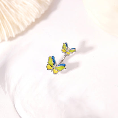 14G Butterfly Belly Rings Cute Belly Navel Button Rings