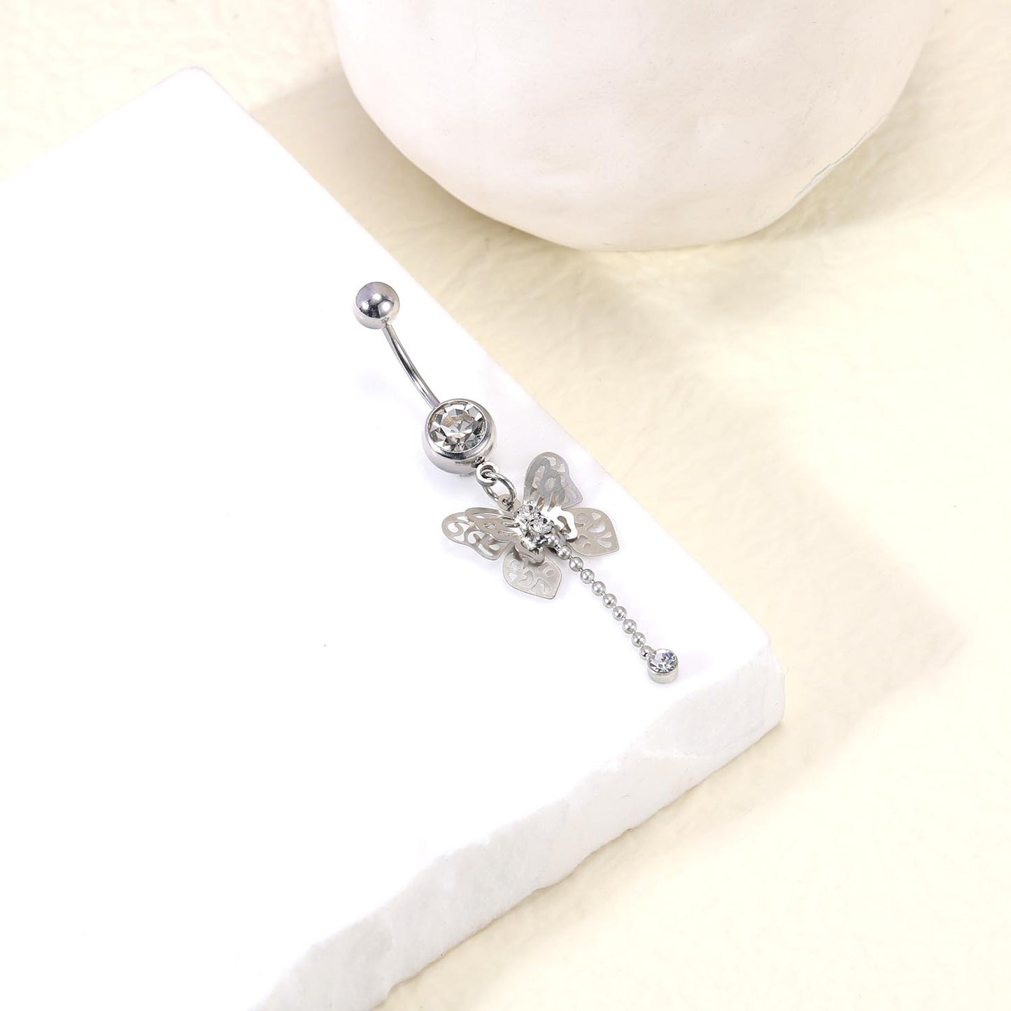 14G Butterfly Belly Navel Rings Bling Zirconia Belly Button Rings