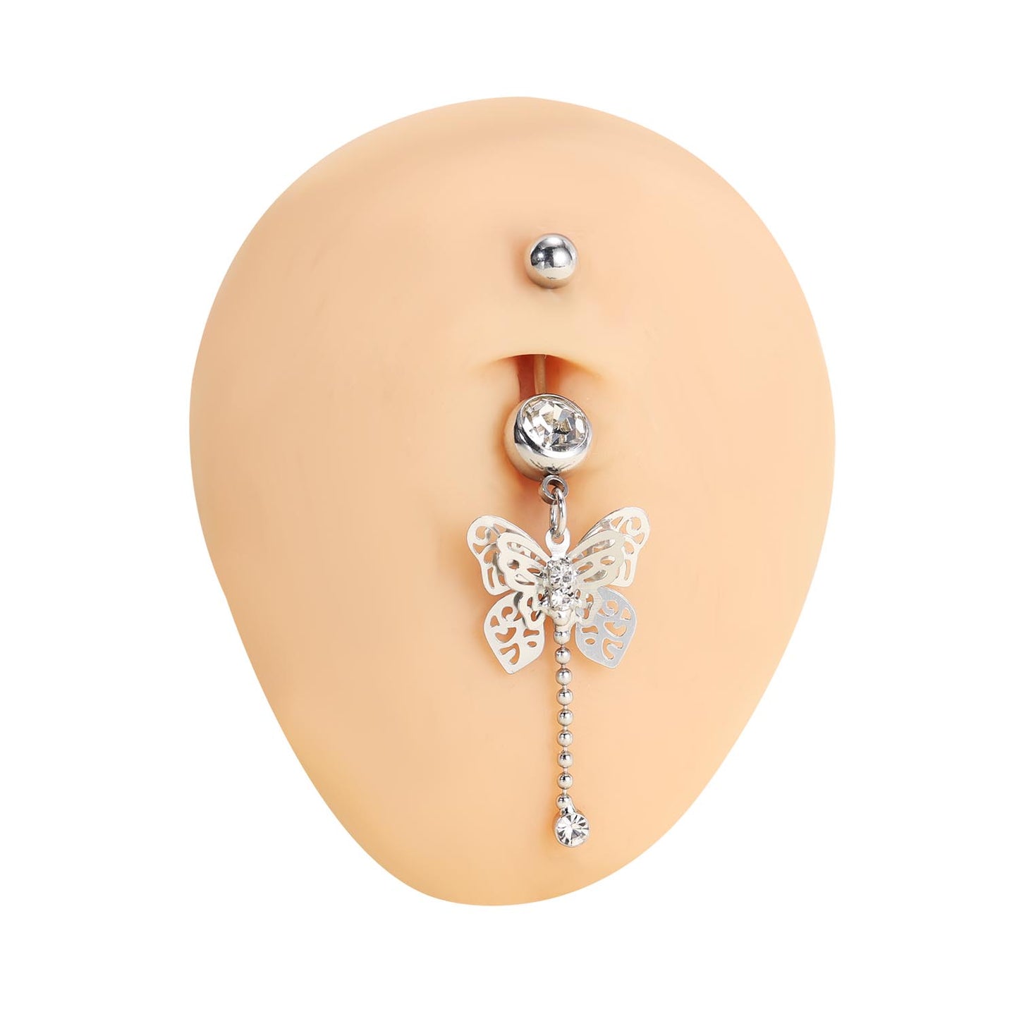 14G Butterfly Belly Navel Rings Bling Zirconia Belly Button Rings