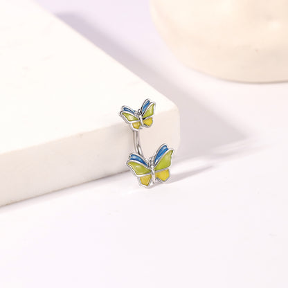 14G Butterfly Belly Rings Cute Belly Navel Button Rings