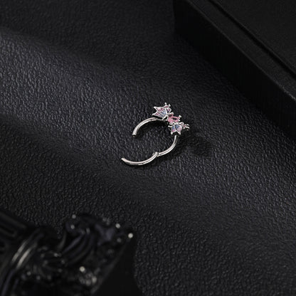 16g Butterfly Nose Ring Pink Zircon Septum Ring Piercing Jewelry