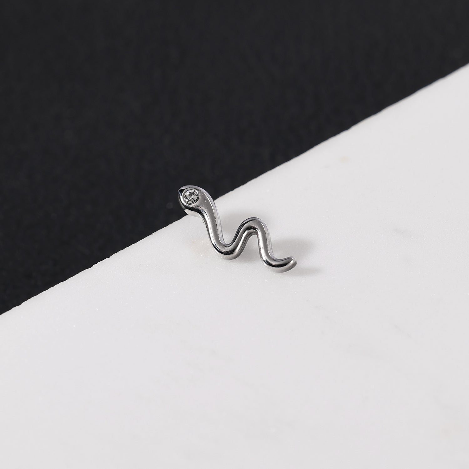 4pcs Snake Dermal Anchor Tops Surgical Steel Internally Threaded Skin Diver Piercings
