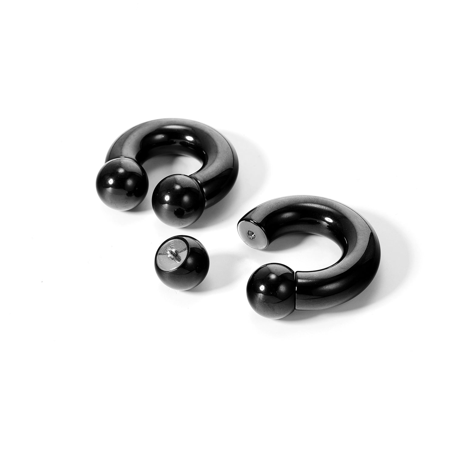 Amazon.com: 6MM Magnetic Black Circle Stud Earrings for Men Women Non- Piercing Clip On Fake Cheater Ear Gauge 2pcs: Clothing, Shoes & Jewelry