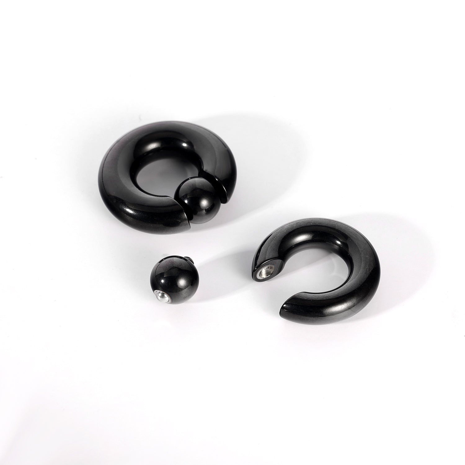 TT Black Surgical Steel Round Smile Face Fake Ear Plug Earrings A Pair  (BE100) | eBay