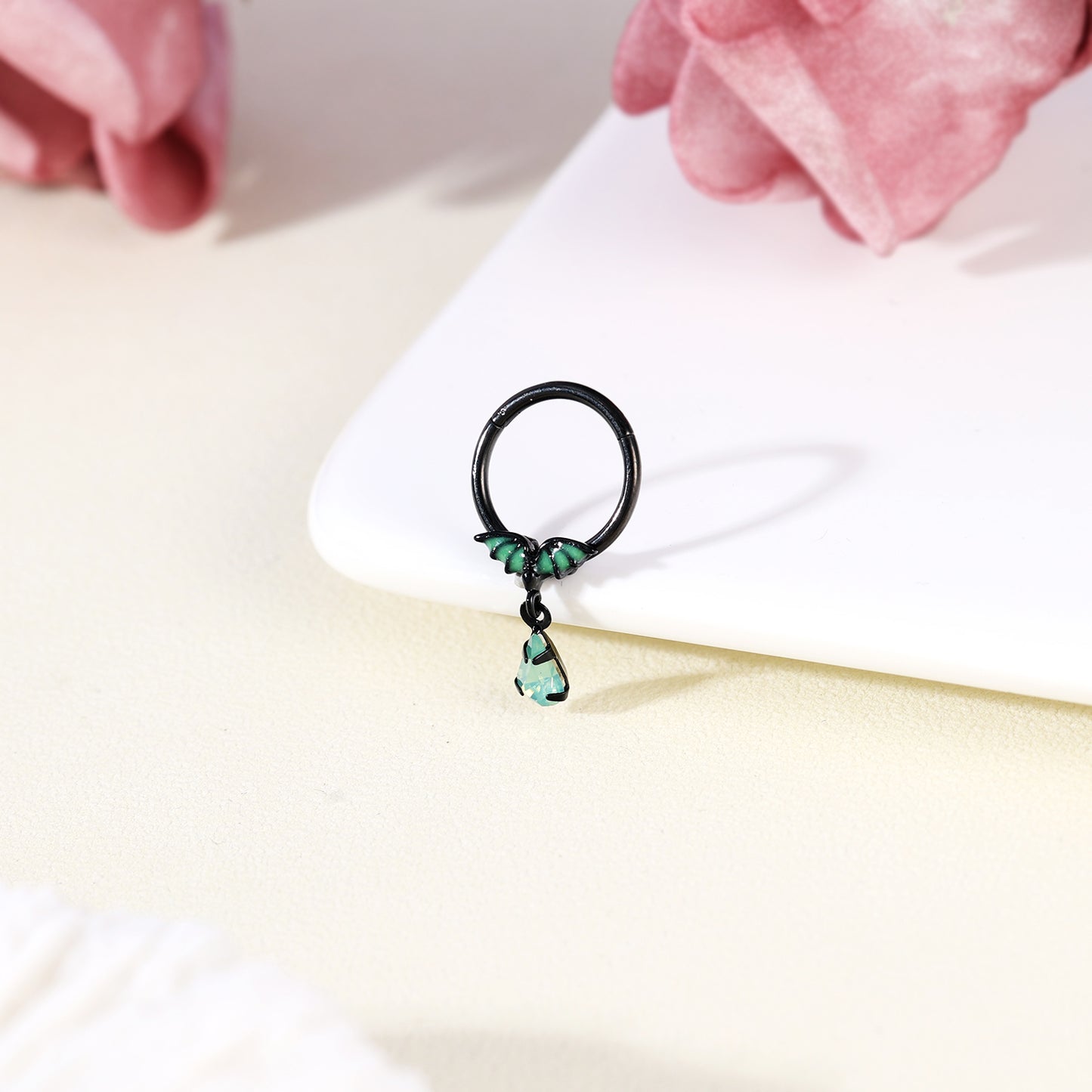 16g Bat Nose Ring Hinged Septum Ring Nose Piercing Jewelry