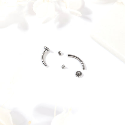 16g Round Eyebrow Ring Piercing Curved Ear Helix Rook Daith Piercing