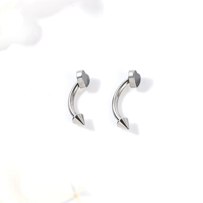 16g Heart Eyebrow Ring Piercing Curved Ear Helix Rook Daith Piercing