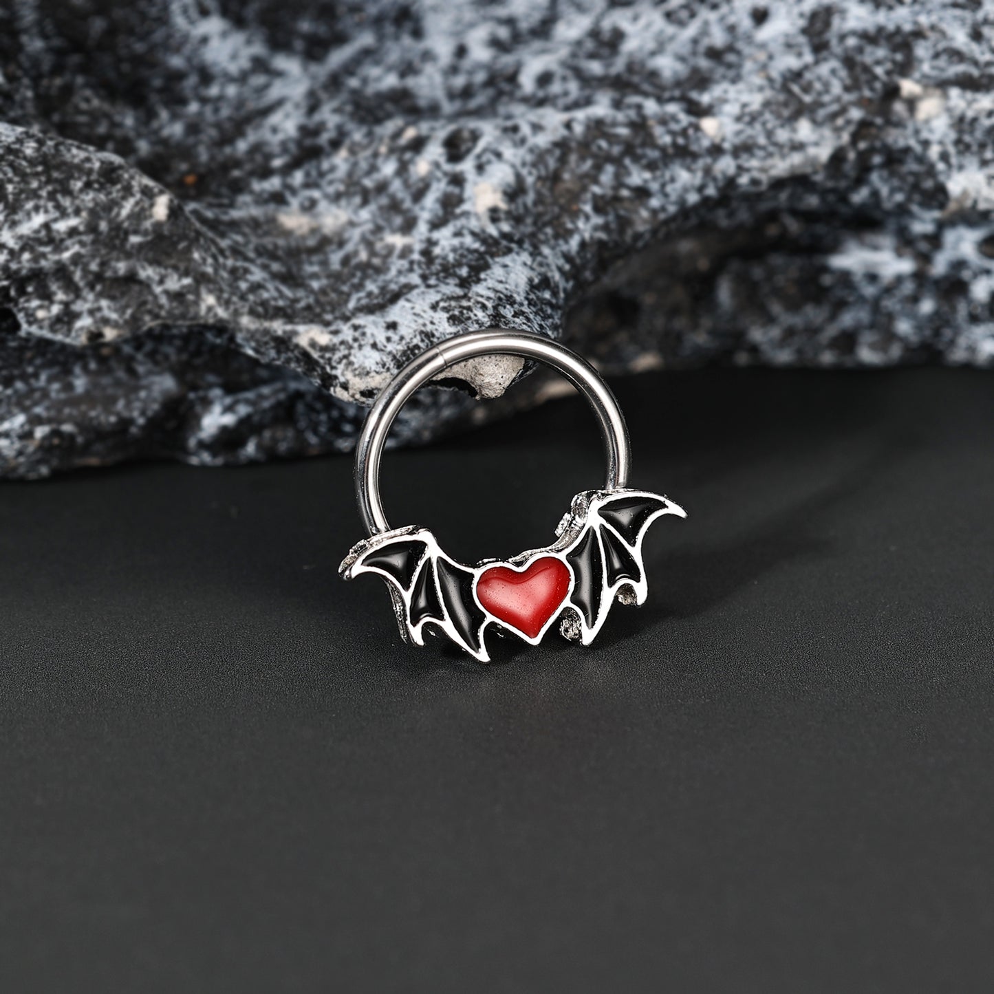 16g Double Wings Nose Ring Hinged Septum Ring Piercing Halloween Jewelry