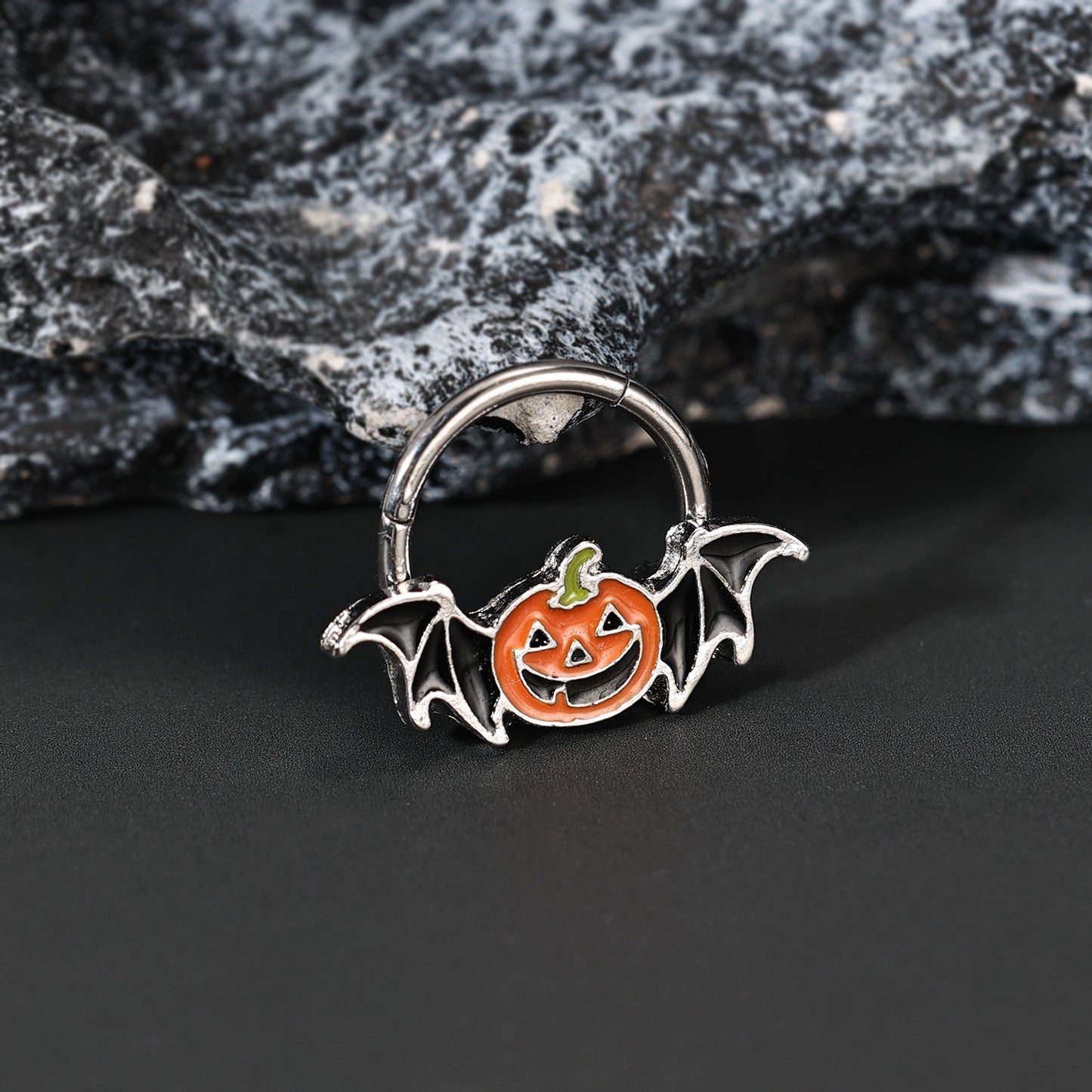 16g Pumpkin Nose Ring Hinged Septum Ring Piercing Halloween Jewelry