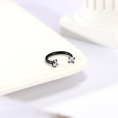 16g Horse Shoe Septum Ring Clear Zircon Nose Piercing Jewelry