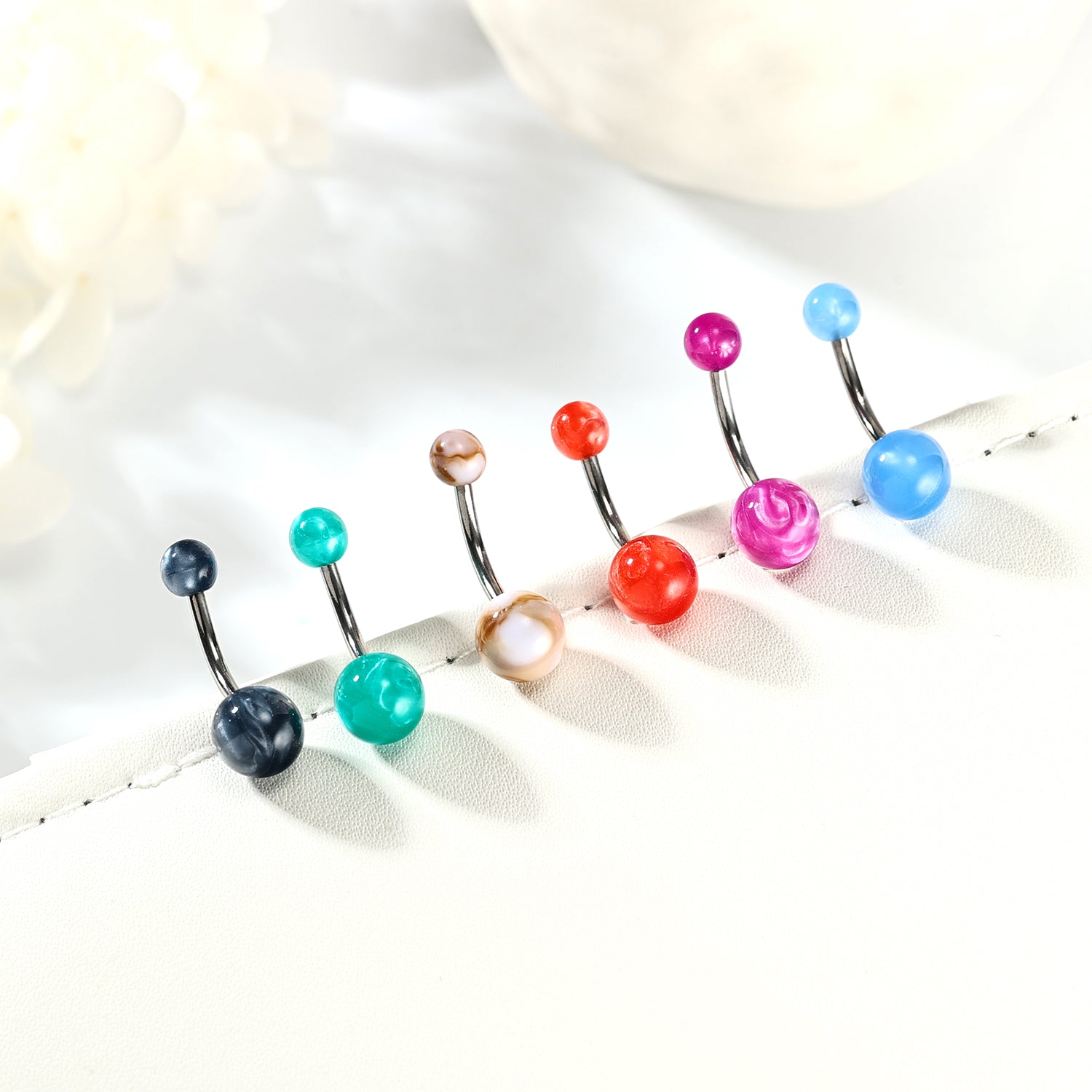 14G Acrylic Belly Navel Rings Curved Belly Button Rings Barbell Piercing
