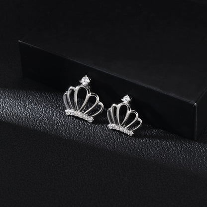 14G 925 Sterling Silver Crown Belly Navel Rings Clear Zircon Belly Button Rings