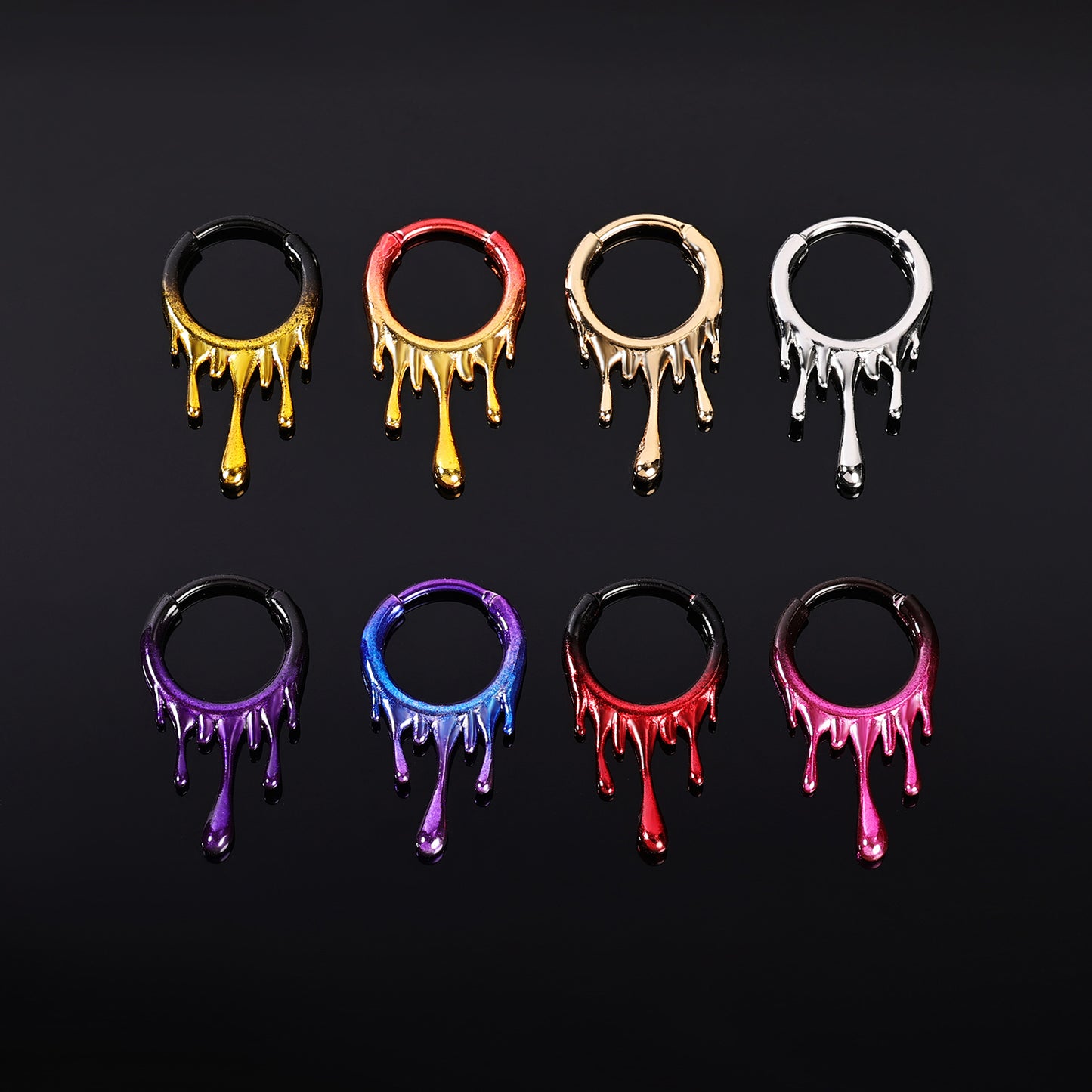 18g Gradient Nose Ring Irregular Septum Ring Piercing Jewelry