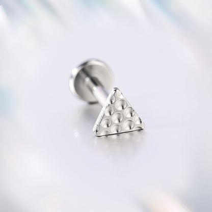 16g G23 Titanium Labret Ring Triangle Stud Earring Threaded Conch Helix Lip Piercing