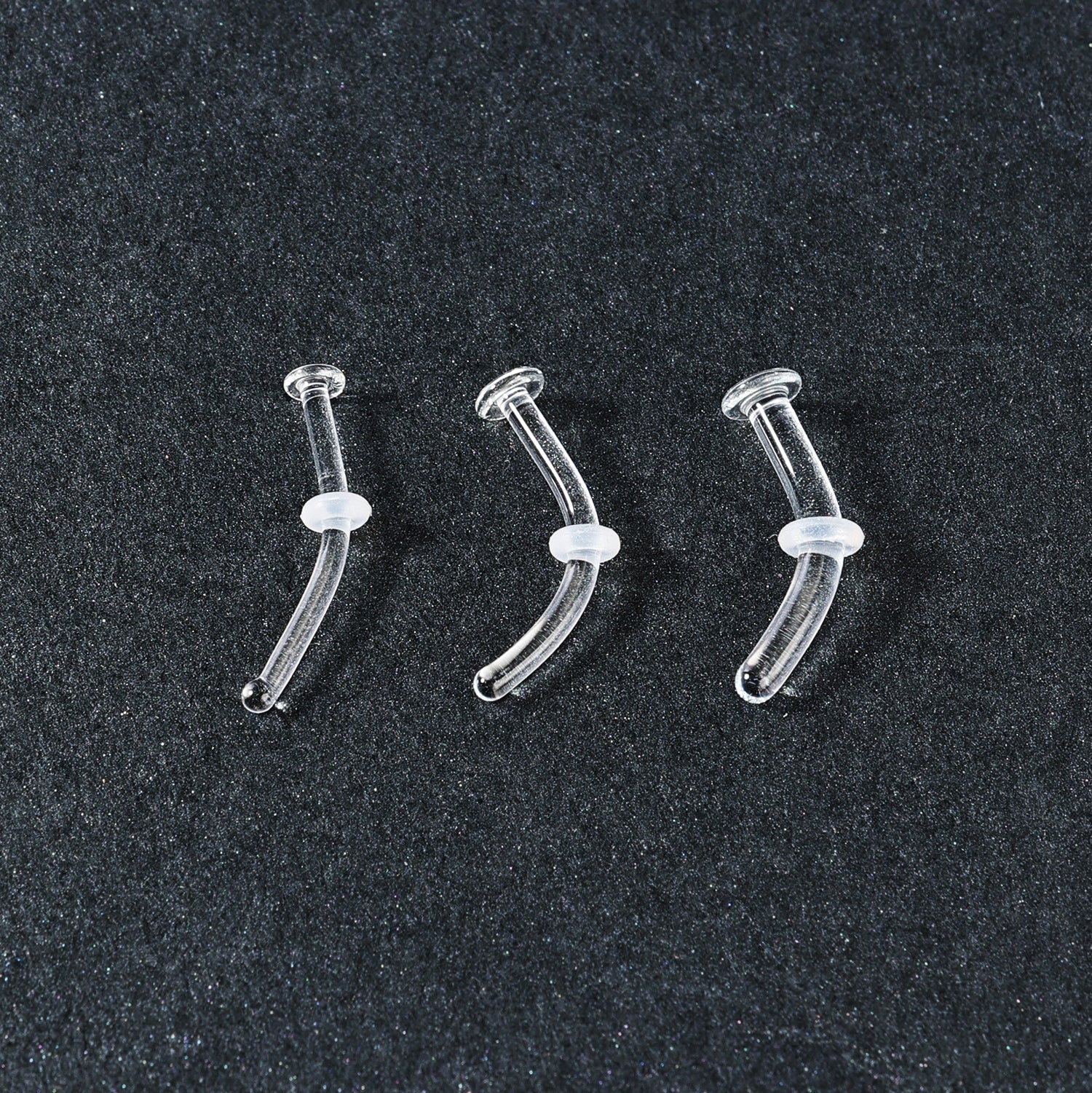 1 PC Nose Studs Piercing L Shape Nose Rings Clear Glass Nostril Piercing