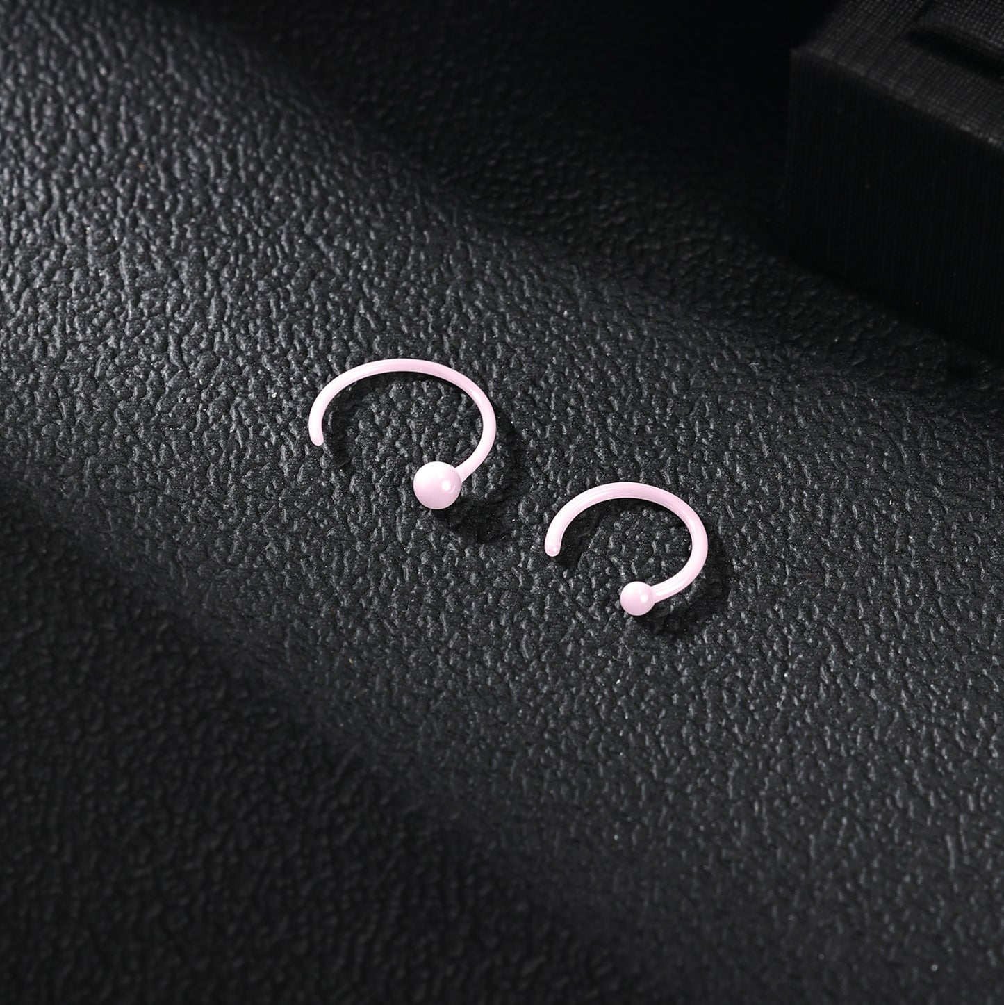 20g Pink Ceramic Nose Ring C-Shaped Nostril Piercing Jewelry