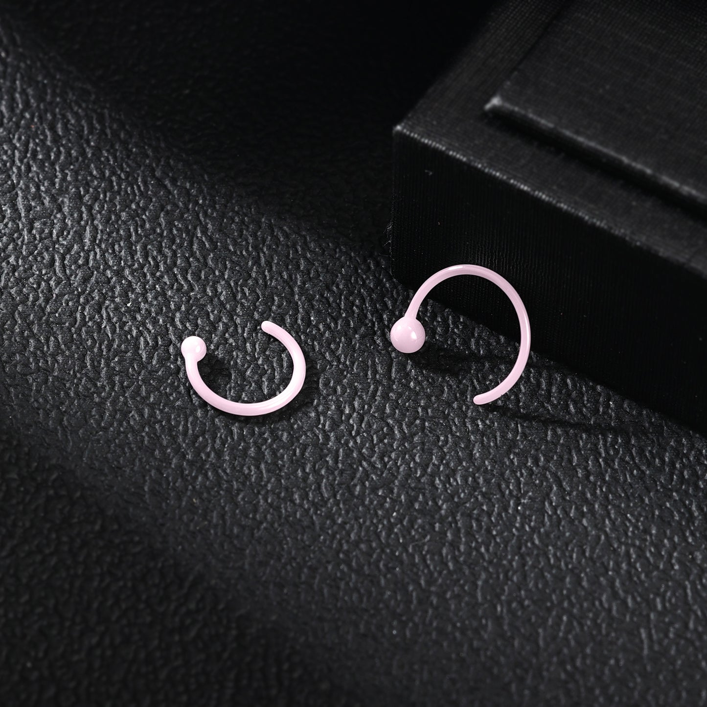 20g Pink Ceramic Nose Ring C-Shaped Nostril Piercing Jewelry