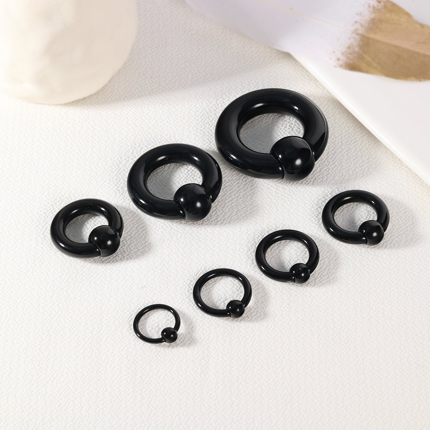 12g-00g Acrylic Septum Nose Ring Captive Bead Rings Plug Gauges