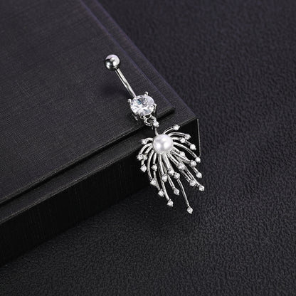 14G Fireworks Belly Navel Rings Clear Zircon Belly Button Rings