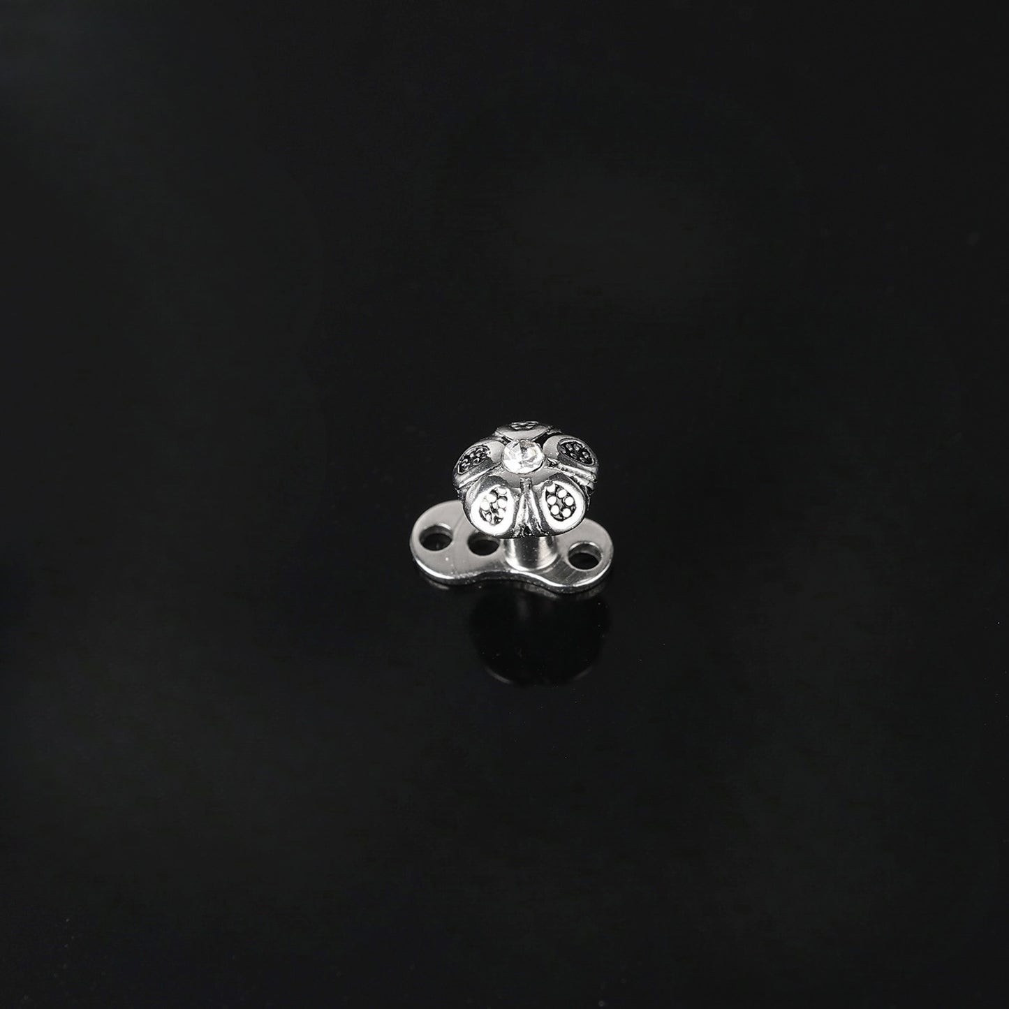 16G Cubic Zircon Dermal Anchor Stainless Steel Internally Threaded Skin Diver Piercings