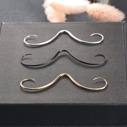 14G/16G Black Mustache Septum Ring Nose Piercing Jewelry