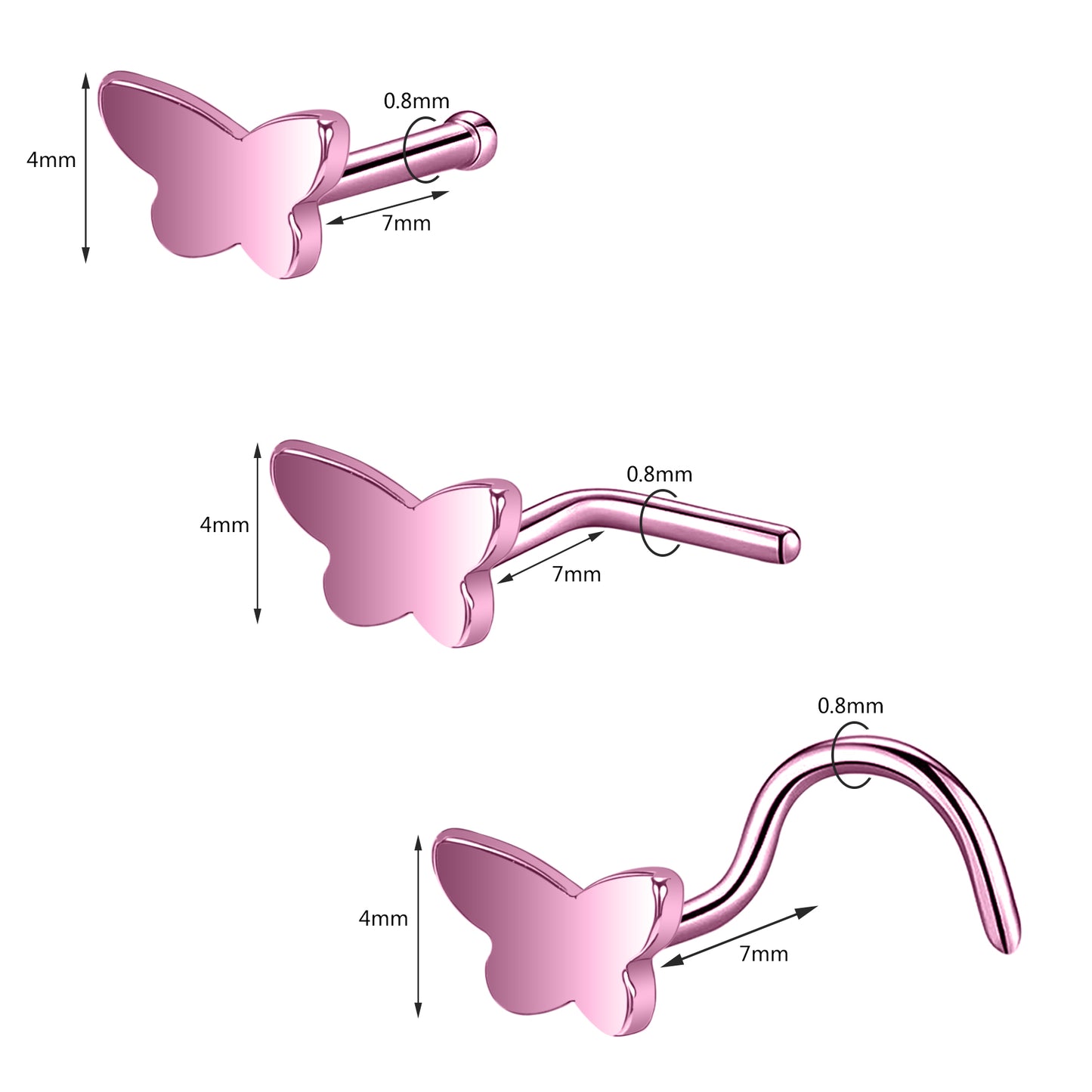 20G-Pink-Butterfly-Nose-Studs-Piercing-Nose-Bone-Shape-L-Shape-Crokscrew-Nose-Rings-Stainless-Steel-Nostril Piercing