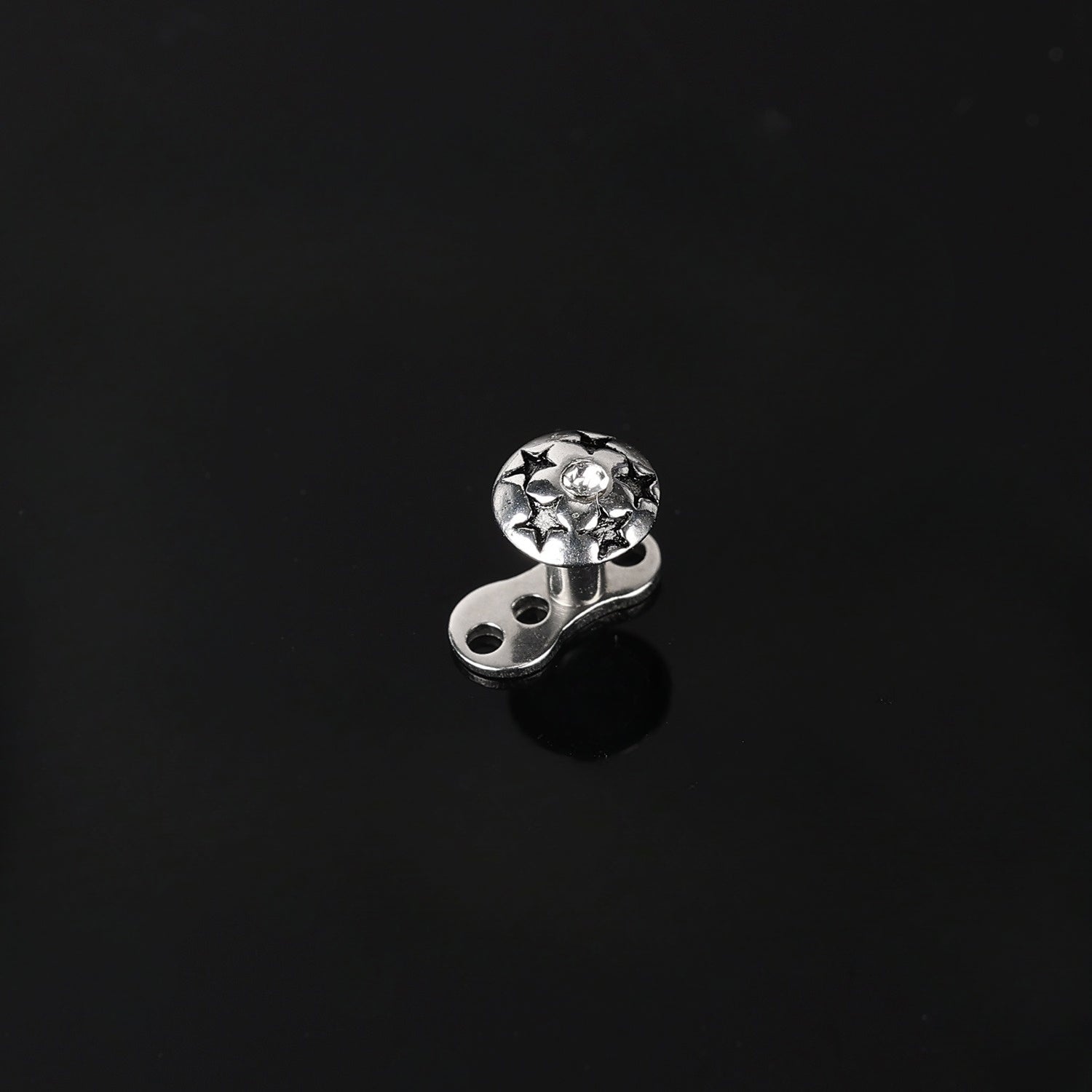 16G Zircon Dermal Anchor Tops and Base Surgical Steel Internally Threaded Skin Diver Piercings