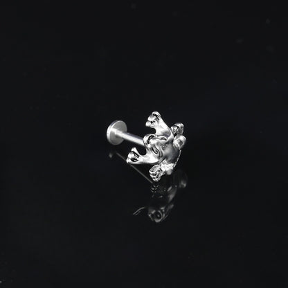 16g Frog Labret Ring Flat Back Stud Earring Conch Helix Lip Piercing