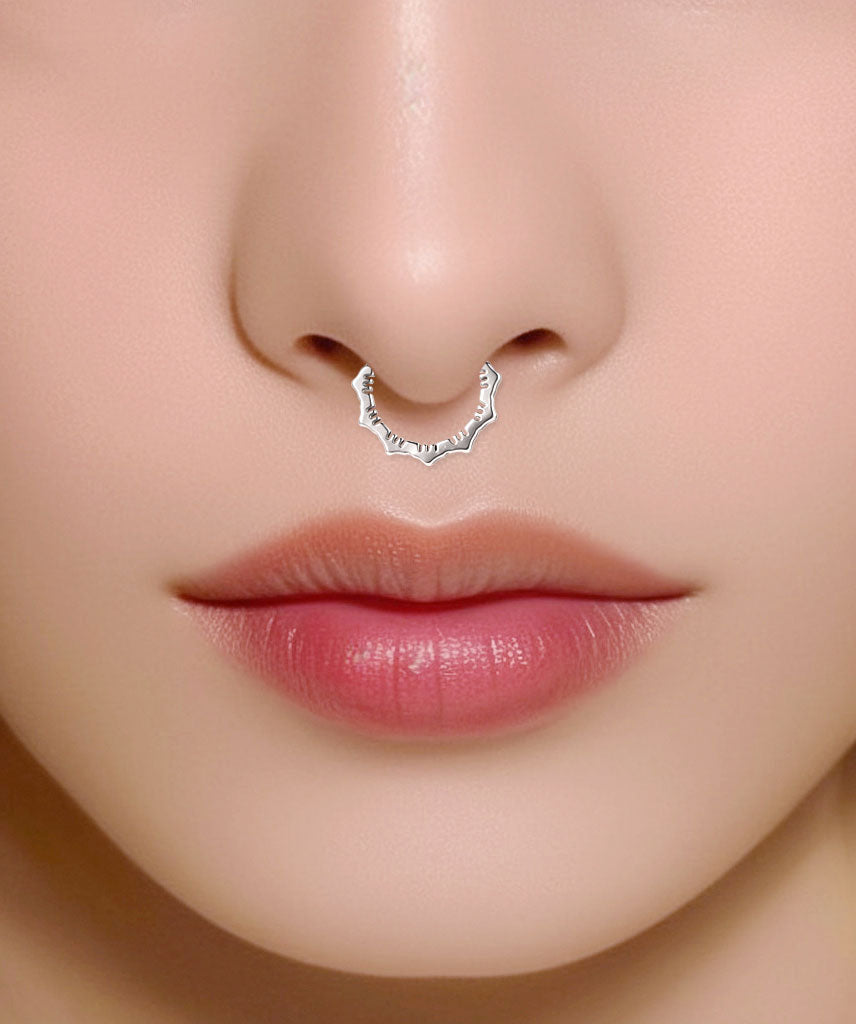 16g Lace Nose Ring Hinged Septum Ring Piercing Jewelry