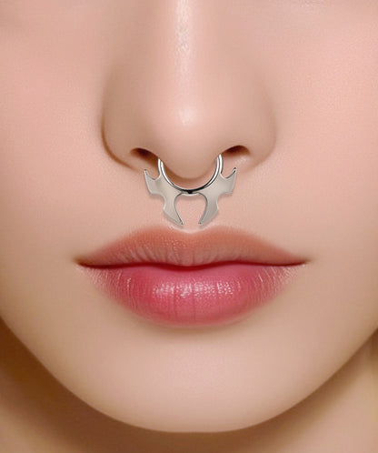 Fake Septum Nose Ring Hoop, Non Pierced Nose Cuffs Clicker Hanger