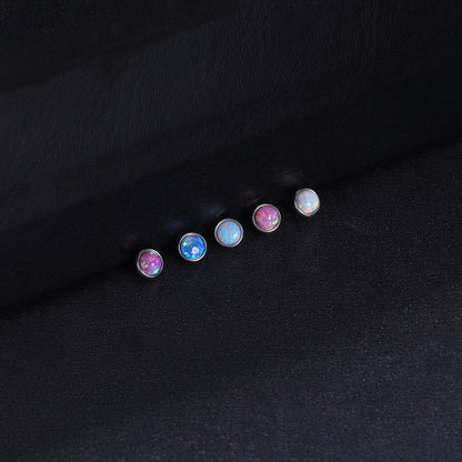 5pcs Opal Dermal Anchor Tops Surgical Steel Internally Threaded Skin Diver Piercings