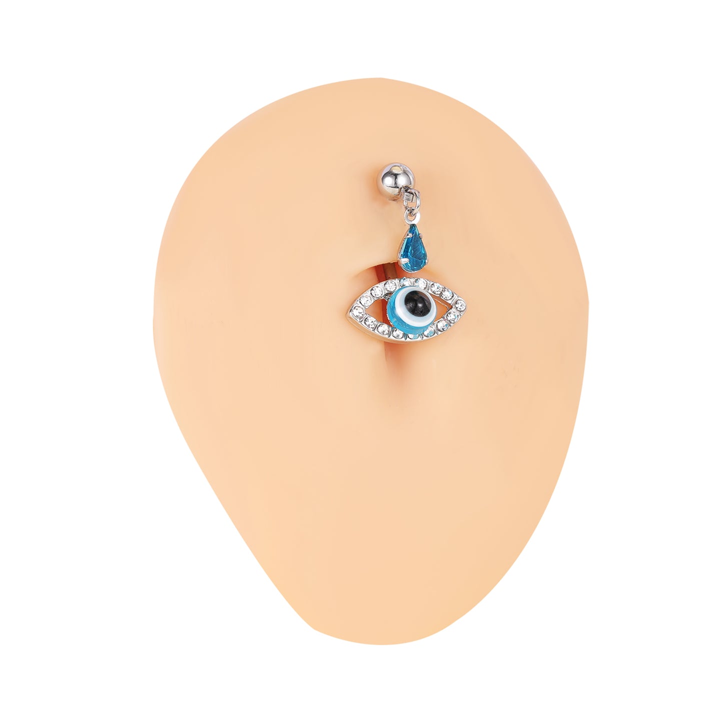 14G Evil Eye Belly Navel Rings Blue Crystal Belly Button Rings