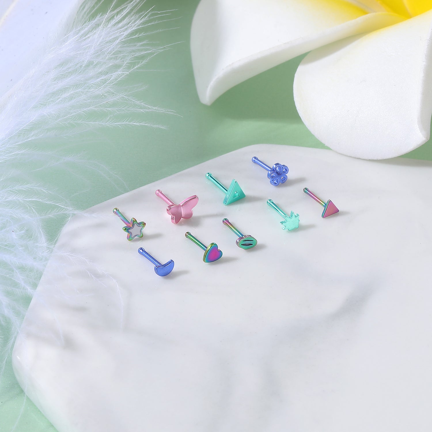 20G-Light-Green-Leafy-Nose-Studs-Piercing-Nose-Bone-Shape-L-Shape-Crokscrew-Nose-Rings-Stainless-Steel-Nostril-Piercing