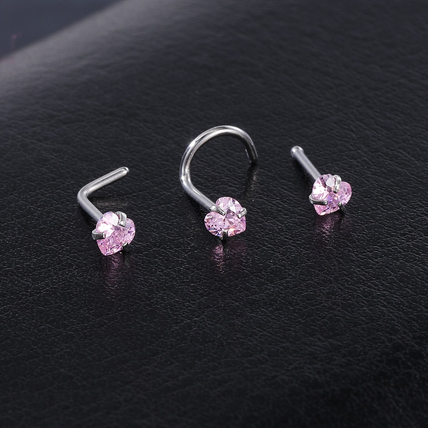 4-Pcs-Set-20G-Heart-Zircon-Nose-Studs-Piercing-Nose-Bone-Shape-Nose-Rings-Stainless-Steel-Nostril Piercing