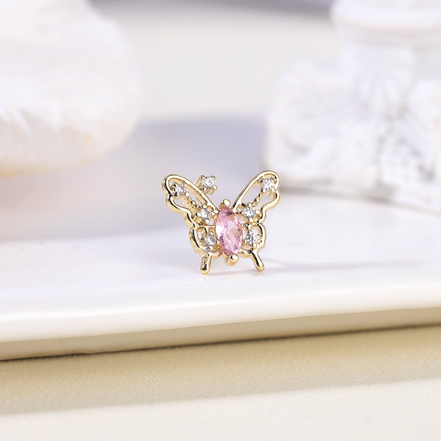 20G-White-Zircon-Nose-Studs-Piercing-L-Shape-Butterfly-Nose-Rings-Gold-Silver-Plated-Nostril-Piercing