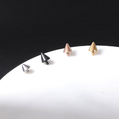 4pcs Spike Dermal Anchor Tops Surgical Steel Internally Threaded Skin Diver Piercings