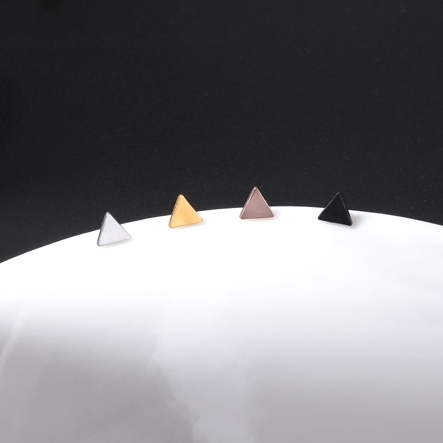 4pcs Triangle Dermal Anchor Tops Surgical Steel Internally Threaded Skin Diver Piercings