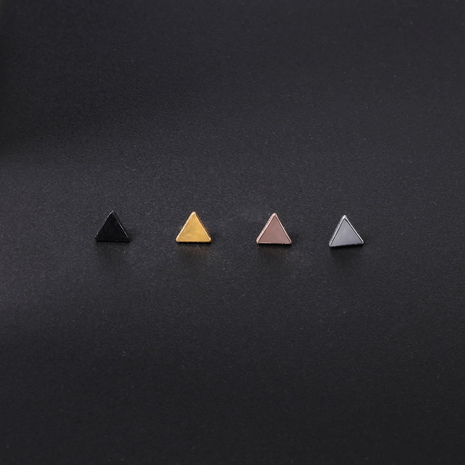 4pcs Triangle Dermal Anchor Tops Surgical Steel Internally Threaded Skin Diver Piercings