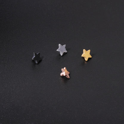 4pcs Star Dermal Anchor Tops Surgical Steel Internally Threaded Skin Diver Piercings