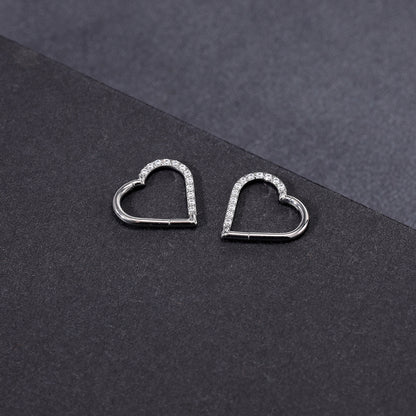 1 Piece 16g G23 TItanium Nose Ring Heart Septum Ring Piercing Jewelry