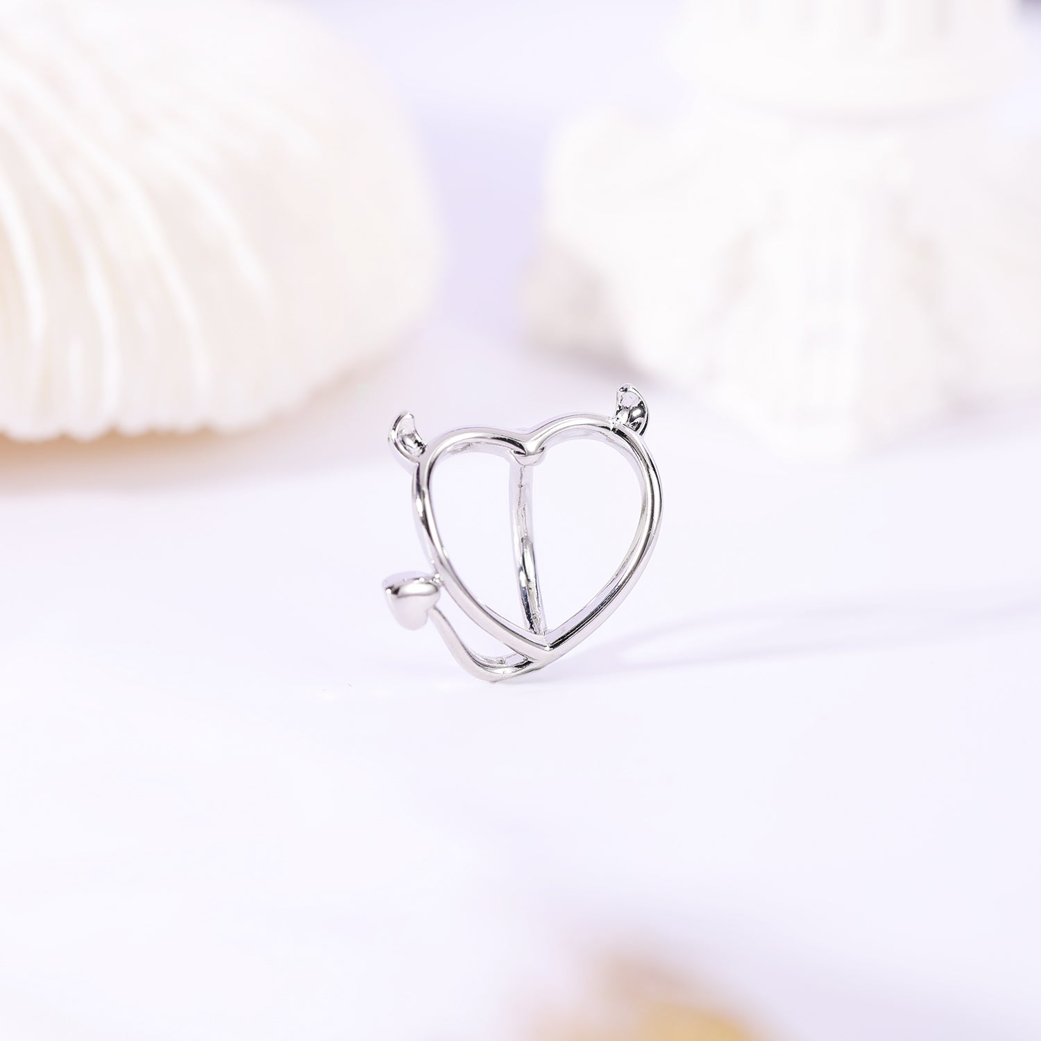 14G Devil Heart Belly Navel Rings Curved Belly Button Rings
