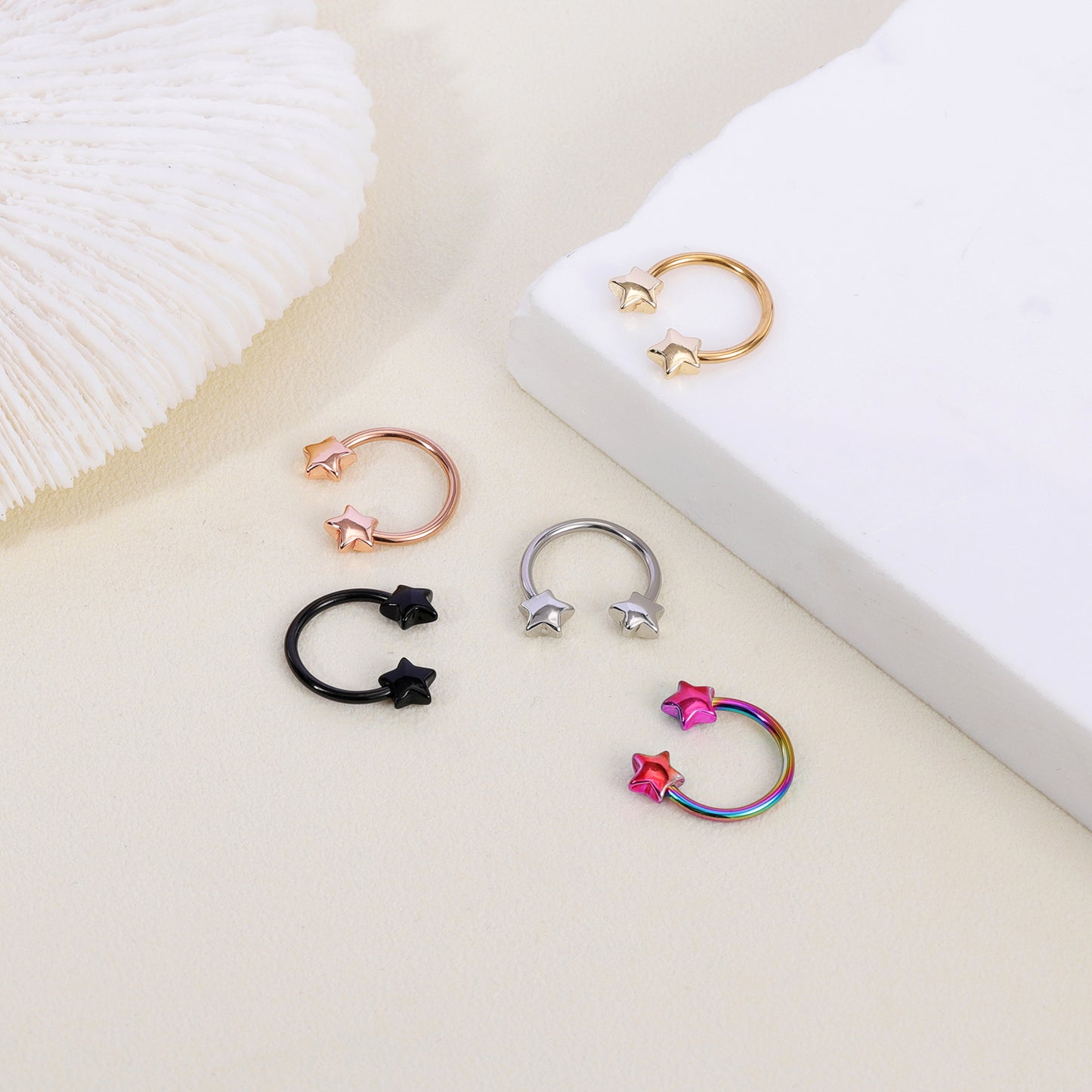 16G-Star-Nose-Rings-Horseshoe-Shape-Nose-Septum-Rings-Stainless-Steel-Septum-Clicker-Piercing