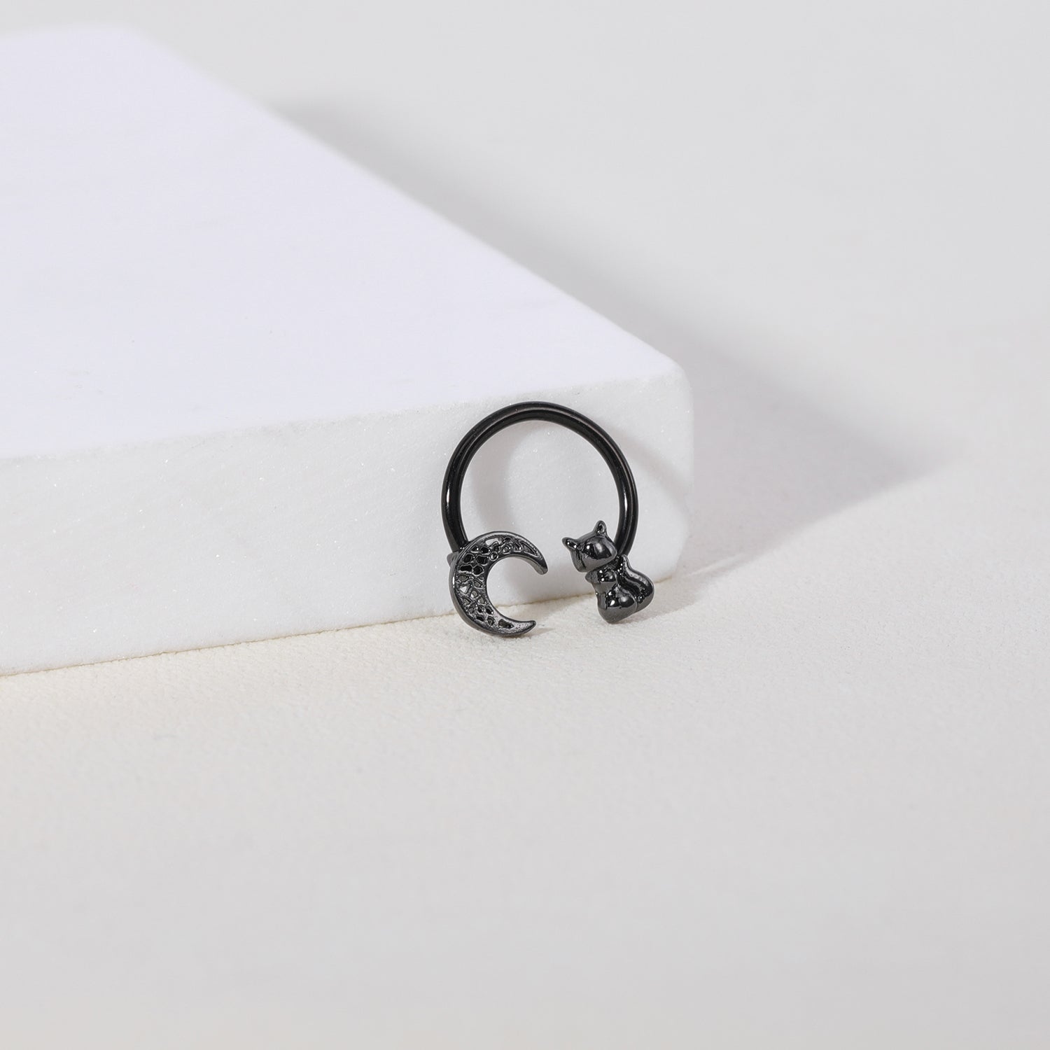 16G-Black-Moon-Cat-BCR-Nose-Rings-Horseshoe-Shape-Nose-Septum-Rings-Stainless-Steel-Septum-Clicker-Piercing