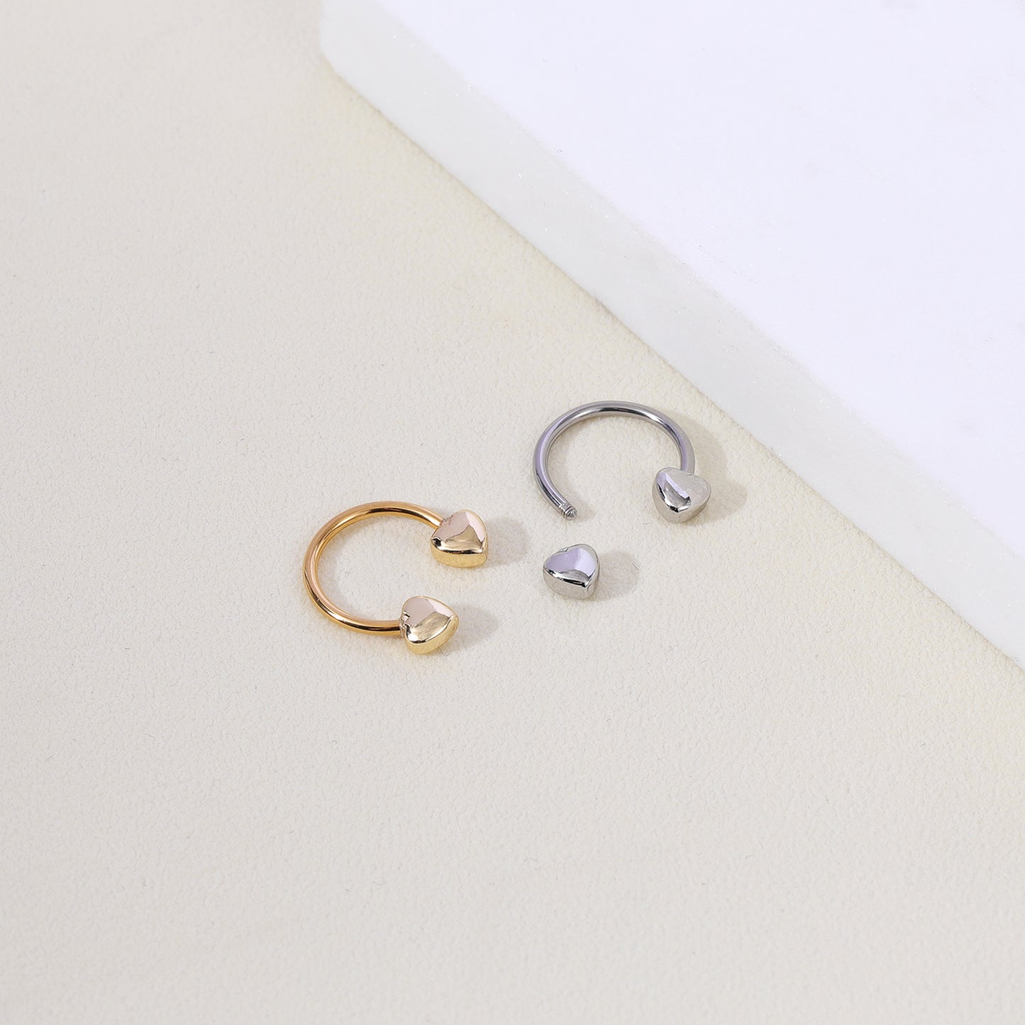 16G-Peach-Heart-BCR-Nose-Rings-Horseshoe-Nose-Septum-Piercing-Stainless-Steel-Lip-Piercing