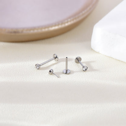 16g/18g Shiny Crystal Labret Ring Threadless Labret Studs Monroe Medusa Piercing